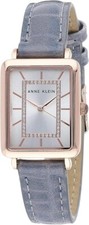NEW ANNE KLEIN ROSE GOLD TONE,GRAY CROC VEGAN LEATHER,CRYSTALS DIAL WATCH AK3820