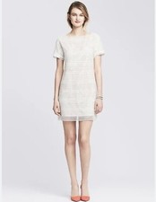 Banana Republic Embroidered Dress, WHITE SZ 10 NOWT