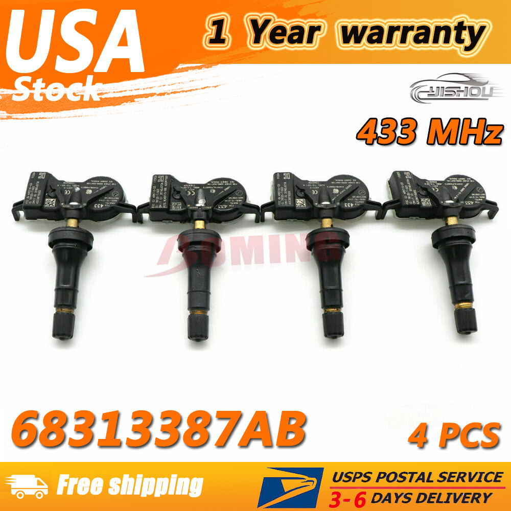 4 Pièces Capteurs Pression Pneus OEM 53474795 68313387AB 68313387AC - Compatibles Voiture