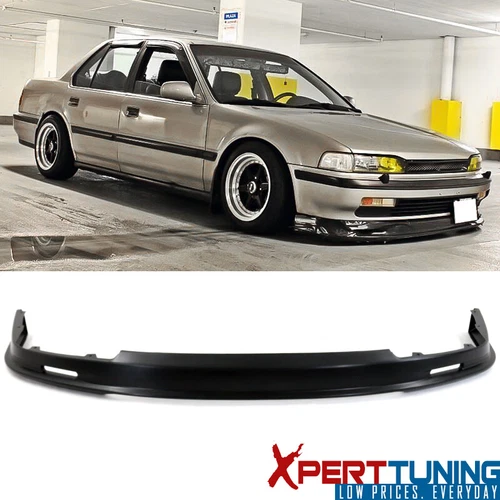 Fits 90-93 Honda Accord Mug Style DX EX LX Front Bumper Lip PP Unpainted Black