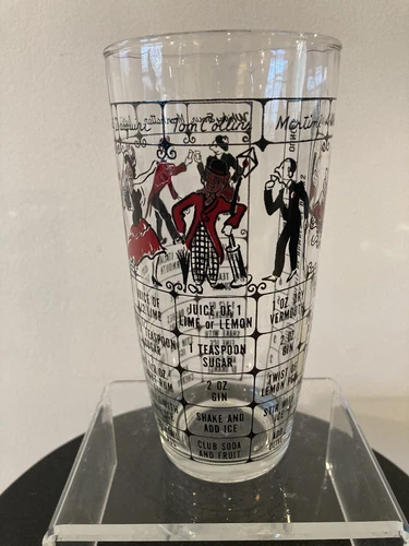 Vtg Hazel Atlas Glass Cocktail Recipes MCM