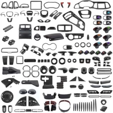 For Dodge Challenger 15+ Carbon Steering Wheel Dashboard Accessories Cover Trims