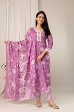 Indian New Trends For Women Pink Pure Cotton Anarkali Suit Set