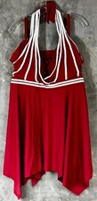 Hanna Nikole Red Halter 2pc Tankini Swimdress sz 26W 15146 NEW