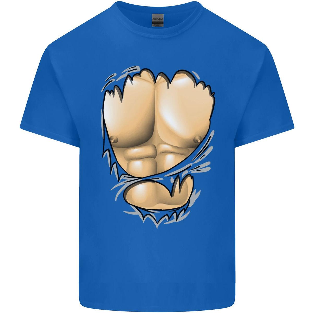 Gym Ripped Muscles Effect Kids T-Shirt Childrens