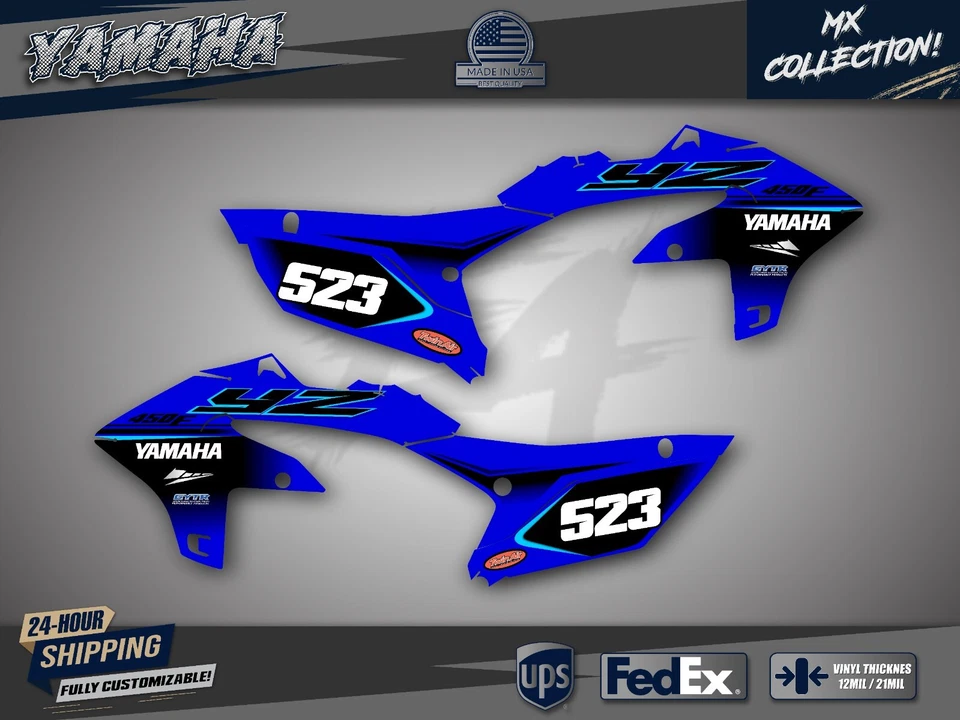 SE ADAPTA A YAMAHA YZ450F 2023/2024 y YZ250F 2024 kit gráfico decla pegatinas yzf yz Foto 2 de 4