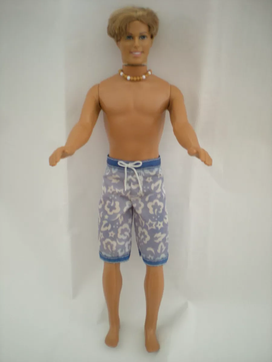 Vintage Surfer Ken Barbie Doll Blonde Hair Tan Skin Indonesia1968 w Necklace