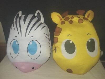 Little Tikes Hand Puppet Plush 8  Zebra & Giraffe, Toy Pretend Play, MINT