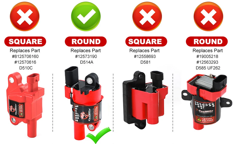 HIGH Performance Ignition Coil 12573190 Round Style For Chevy Silverado 1500 US - Image 2 of 4