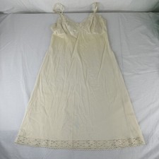 Vintage Slip Dress night Gown Cream Ivory Vanity Fair size 34 Chemise USA Made
