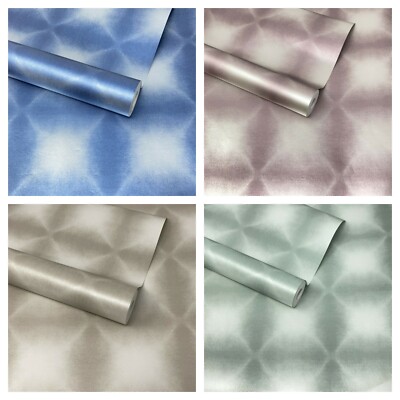 Geometrische 3D Schimmer Effekt Feature Tapete - BLAU BRONZE LILA GRÜN SILBER
