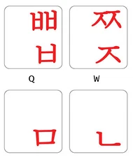 KOREAN KEYBOARD STICKERS RED LETTERS TRANSPARENT FOR COMPUTER ONLINE-WELCOME
