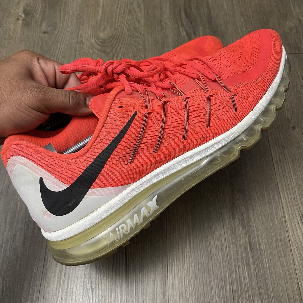 Size 13 - Nike Air Max 2015 Bright Crimson Black White 
