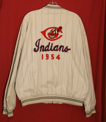 1991 Cleveland Indians Chief Wahoo Pinstripe Reversible Jacket