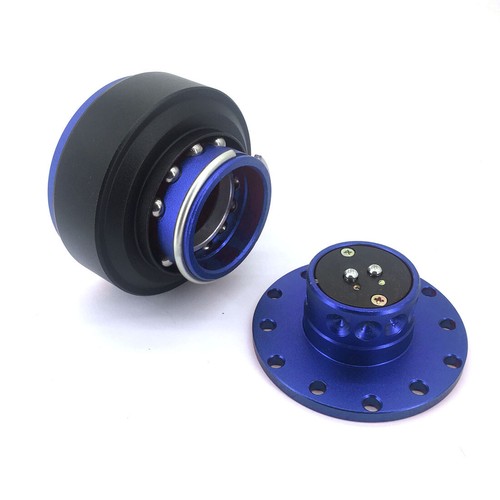 Universal Blue Matte Steering Wheel Quick Release Hub Adapter Snap Off Boss Kit - Picture 5 of 6