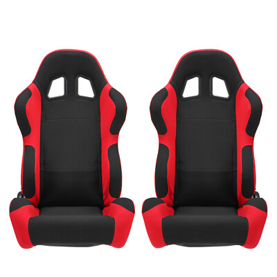 New Universal Black/Red Racing Seats Black Nylon Black / Red New Universal Black/Red Racing Seats Black Nylon Black / Red
