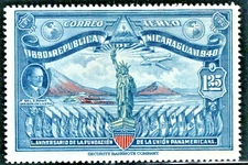 Statue of Liberty Vintage Airmail Stamp 1940 Nicaragua Scott # C253 Mint NH Comp