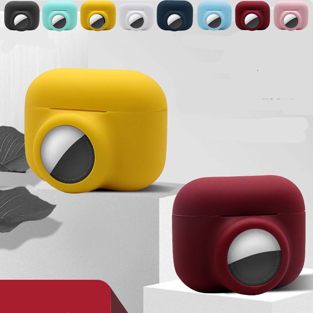 AirPods Pro Case with Airtag Holder Soft Silicone 2-in-1 Protective Cover-image