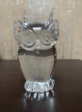 Vtg Nason Murano Crystal Owl Figurine Clear Hand Blown Italy