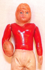 Football Player Celluloid Toy Red White Japan 1940s-50s 12