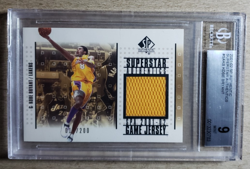 2001-02 SP Authentic - Superstar Authentics Kobe Bryant #SA