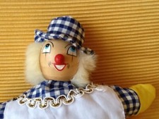 Alte Handpuppe mit Holzkopf Junge Clown für Kasperle Puppentheater ca. 23 cm