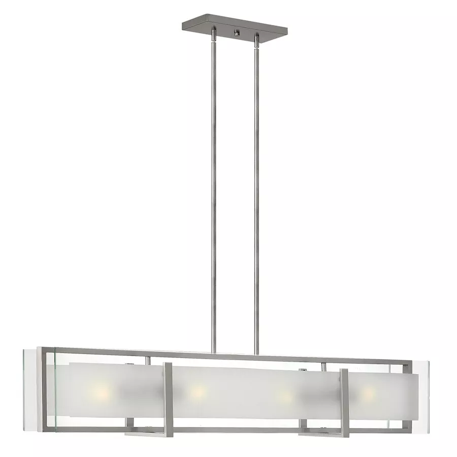 Hinkley Lighting Latitude 4 Light Chandelier Linear Brushed