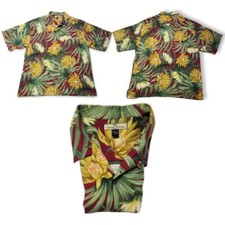 Tommy Bahama Silk Hawaiian Shirt Men's XL Short Sleeve Button Up Multicolor EUC