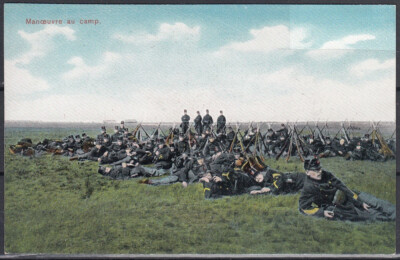 alte AK - Belgien - MILITÄRUNIFORMEN - MANÖVER IM LAGER