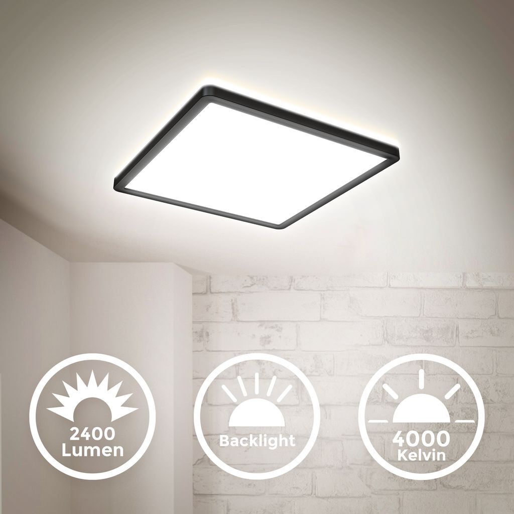 Luminaire Plafond 18W à Éclairage Indirect Anti-Éblouissement LED Ultra Plat 29cm