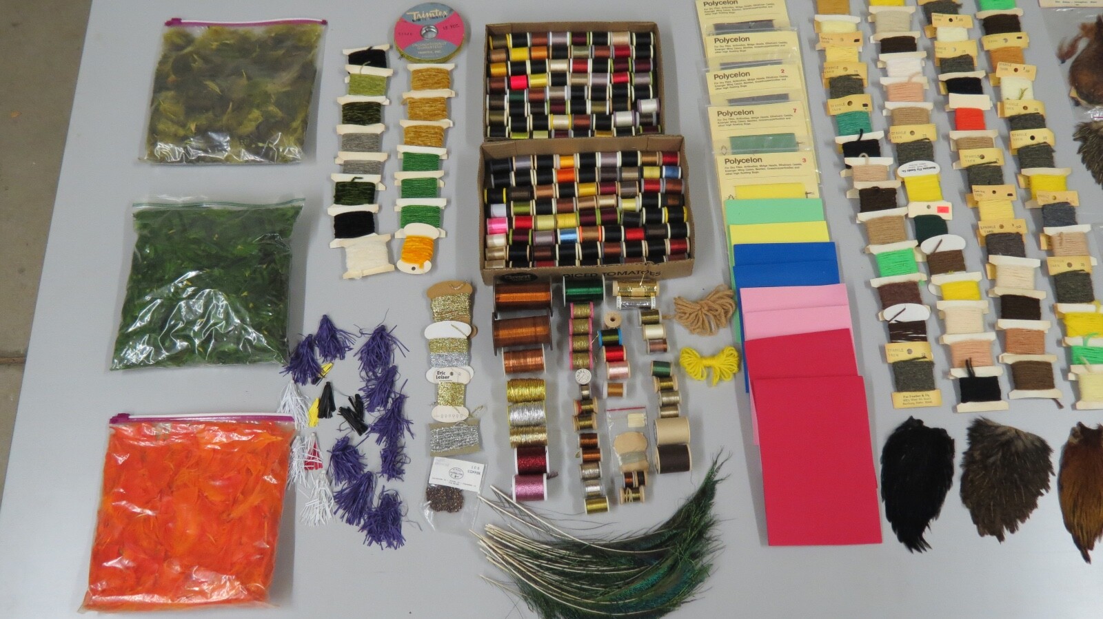 Large Lot of Vintage Fly Tying Materials eBay