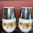 Vintage Corning Ware Spice Of Life Salt Pepper Shaker La Saliere Le Poivrier