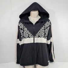 Victoria Secret PINK Sherpa Lined Campus Full Zip Anorak Black  White Size XS/S