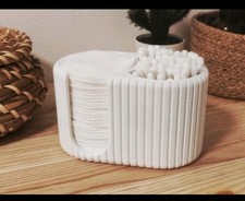 Modern Makeup Pad & Q-Tip Organizer | Stylish Vanity Storage | 3D Printed