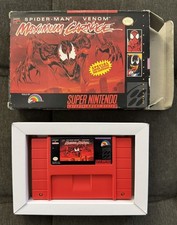 SNES Super Nintendo Spider-Man and Venom Maximum Carnage w/ Box, No Manual 