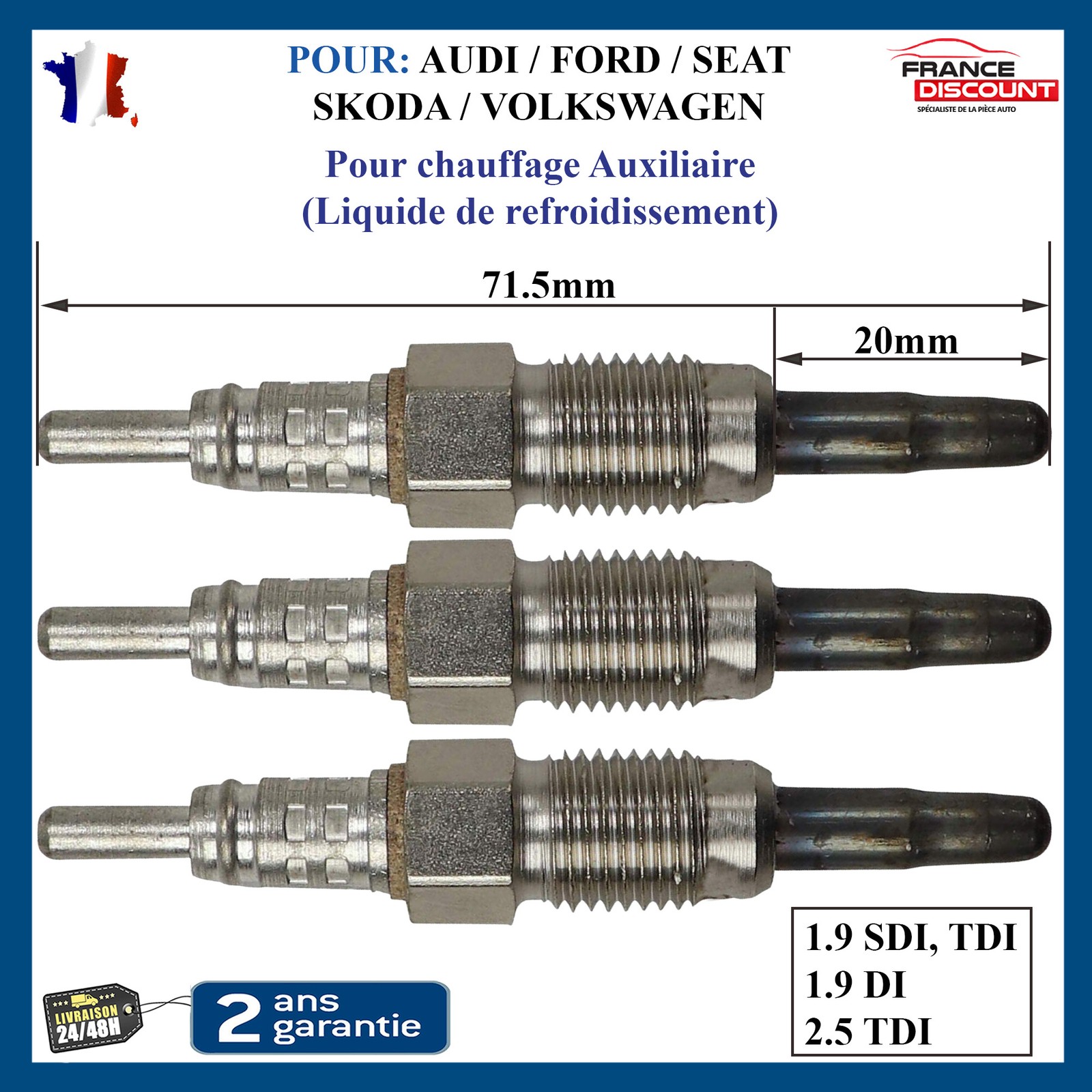 Bougies de préchauffage GN855 pour chauffage auxiliaire diesel de voiture