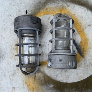 Vintage 2 Adalet Crouse Industrial Explosion Proof Caged Light