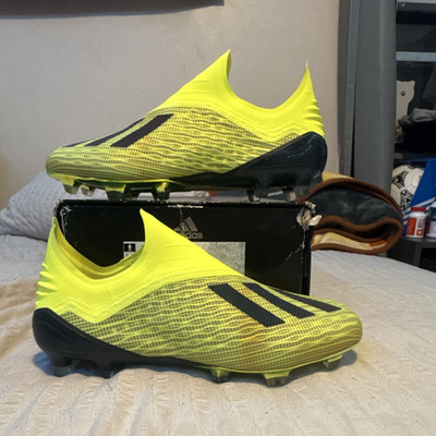 adidas X 18+ FG Firm Ground Soccer Cleats Volt Yellow/Black Men's Slip-On