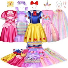 Princess Dress Up Clothes for Little Girls Princess Role Play Costume Gift Se...