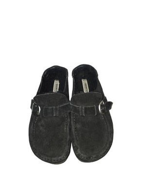 Birkenstock Black Suede Slip-On Buckles Birkenstock: Black Regular Boston Wire Buckle Slip-on  main image 2