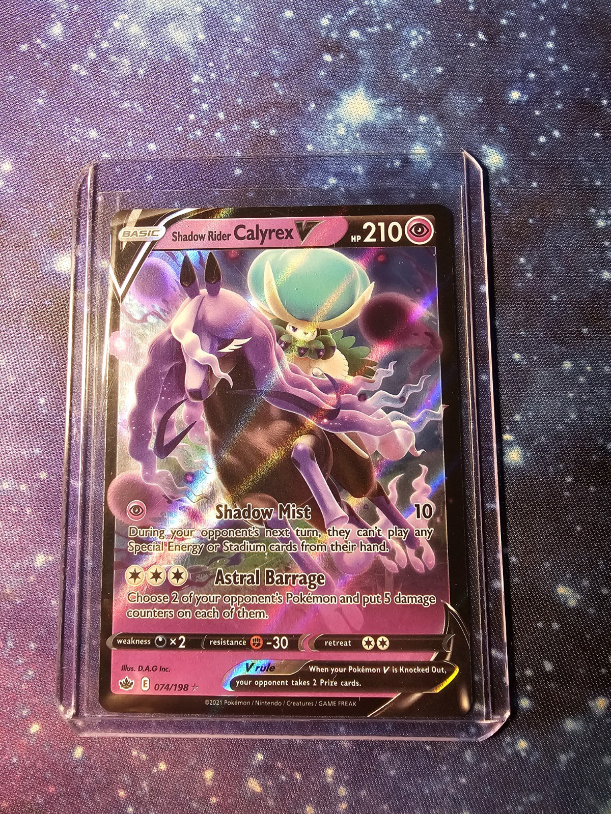 Shadow Rider Calyrex V #074 Full Art Ultra Rare NM Pokemon Chilling Reign TCG