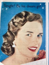 Pretty Woman Dream Girl Luster Cream Shampoo Print Ad 1951 Atlanta AJC Curls