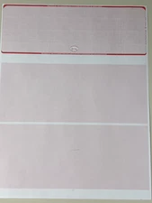 Red Linen Blank Checks Top Position Computer Business Checks 8.5"x11"  250/Pk