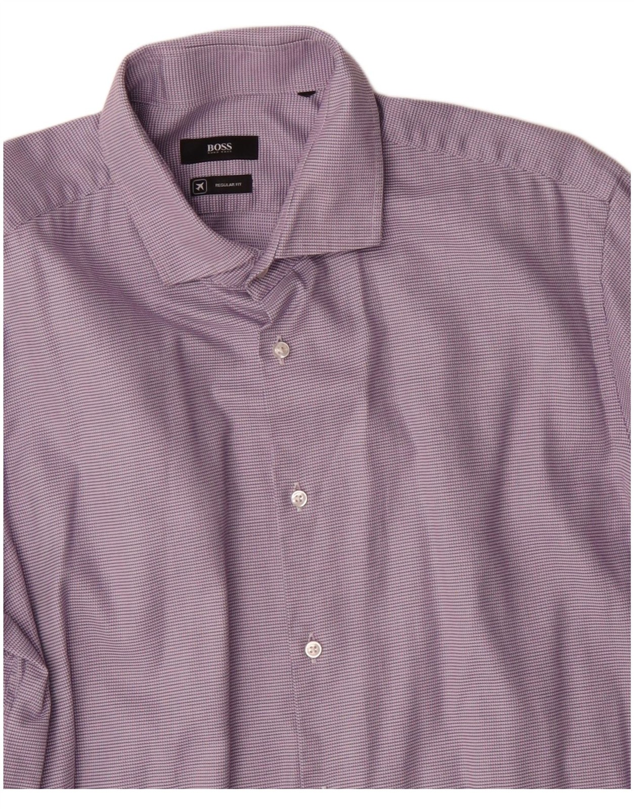 Hugo Boss Mens Regular Fit Shirt Size 44 XL Purple Cotton DM14 thumbnail 3