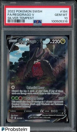 2022 Pokemon SWSH Silver Tempest #184 FA Regidrago V PSA 10 GEM MINT