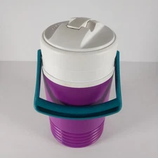 Igloo Water Jug Cooler Purple Teal 1/2 Half Gallon Flip Spout Vintage 1993
