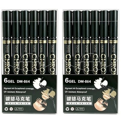 Liquid Chrome Markers Set, Permanent Mirror Pens for Plastic, Metal, Art