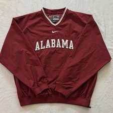 Vintage Y2K Alabama Nike Windbreaker Pullover Men’s XL Red V Neck Center Swoosh