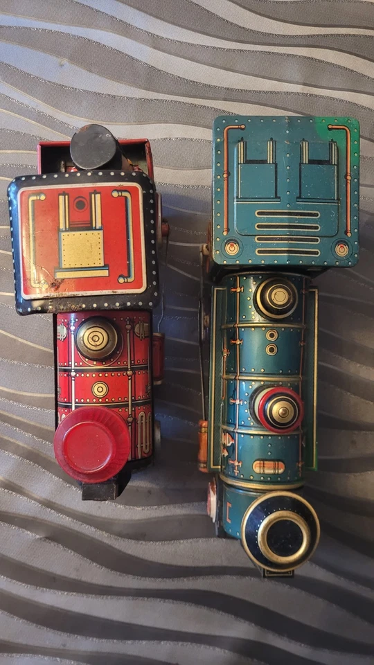 2 anciens trains locomotive en tôle - annee 60 - Modern toys - fabriqué au japon - Photo 4/4