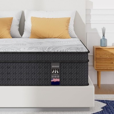 14'' Quenn Mattress in a Box Hybrid Spring with Gel Memory Foam, Edge Support